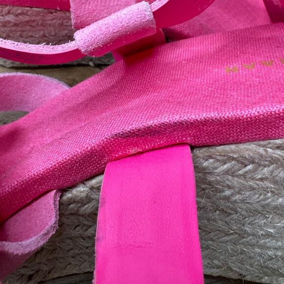 NEW Cole Haan Pink Crystal Wedge Suede Leather Espadrille Strap Sandal, Size 9.5 - Picture 9 of 9
